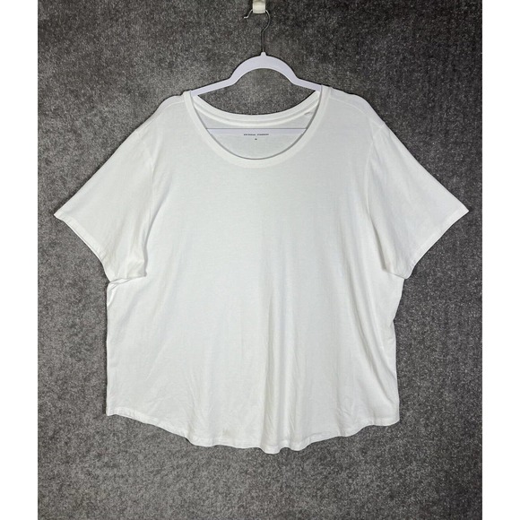 Universal Standard Short Sleeve Crew Tee Rex T-Shirt Womens XL White Stretch - Picture 1 of 6